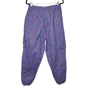 VTG Surf Odyssey Parachute Pants Men's L Purple Pink Striped Tribal Abstract